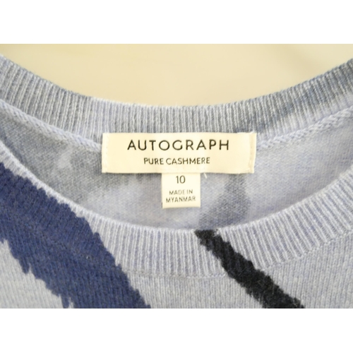 2139 - A cashmere Intarsia Marks & Spencer round neck jumper, size 10