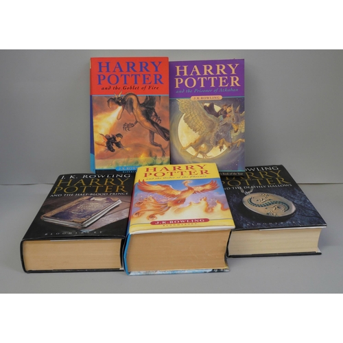 2148 - Five Harry Potter books; three First Editions