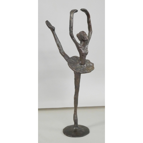 2187 - A stylised bronze figure of a ballet dancer, 27.5cm