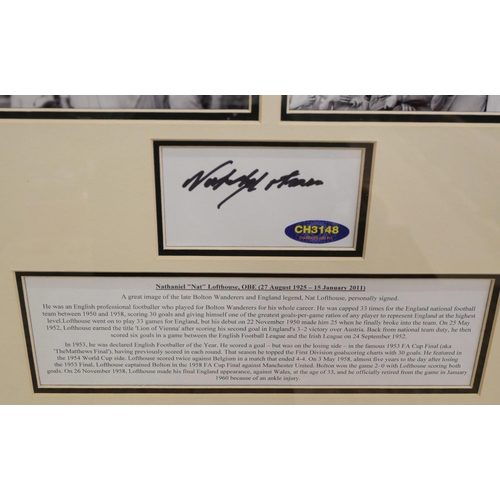 2204 - A Nat Lofthouse autograph and photograph display