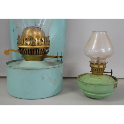 2240 - A pair of blue/green oil lights **PLEASE NOTE THIS LOT IS NOT ELIGIBLE FOR IN-HOUSE POSTING AND PACK... 