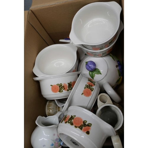 2241 - Four boxes of assorted china including Noritake and Kiln Kraft dinnerwares **PLEASE NOTE THIS LOT IS... 