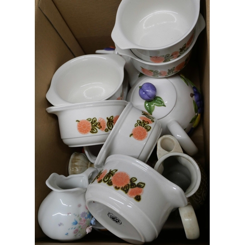 2241 - Four boxes of assorted china including Noritake and Kiln Kraft dinnerwares **PLEASE NOTE THIS LOT IS... 