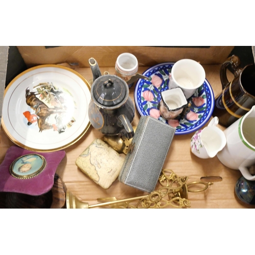 2275 - Three boxes of assorted china, glass and metalwares **PLEASE NOTE THIS LOT IS NOT ELIGIBLE FOR IN-HO... 