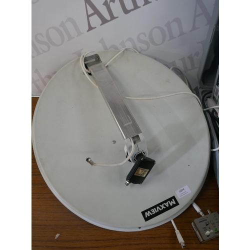 5094 - A quantity of satellite equipment including two dishes and wall mounting bracket