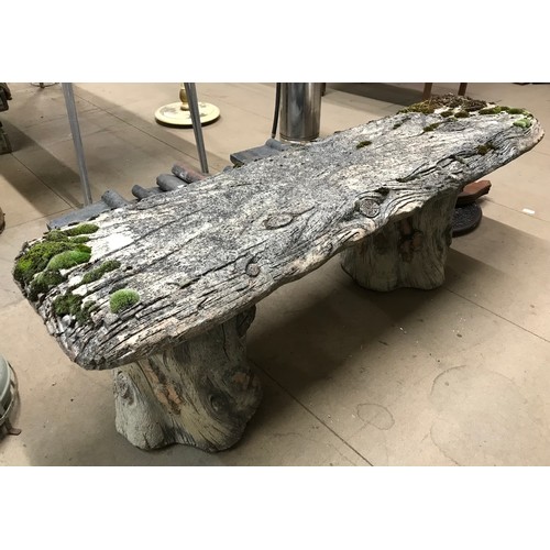 208 - A concrete pedestal garden bench