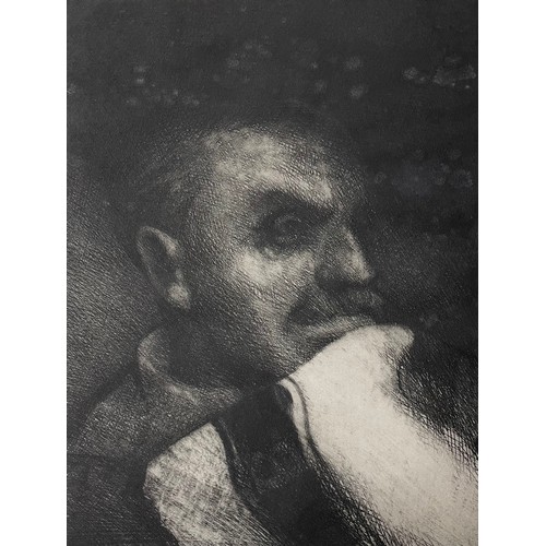 245 - Bill Jacklin (b.1943), Man With A Bib, signed and numbered 10/50, aquatint and etching, 30 x 22.5cms