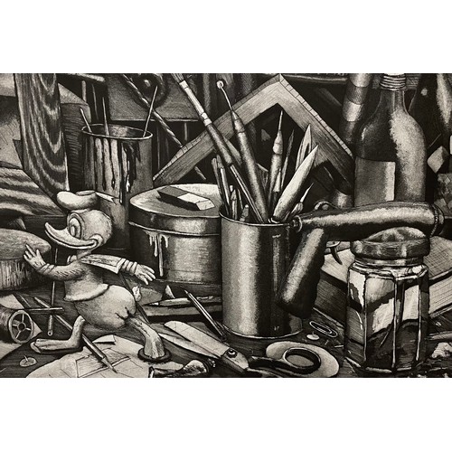 246 - Chris Plowman (1952-2009), Desk of Confusion, signed, numbered and dated in pencil, aquatint and etc... 