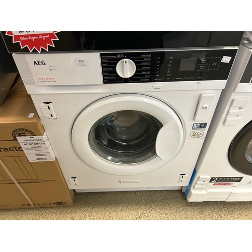 4033 - AEG Washing Machine Timesaver 1-8kg  *This lot is subject to VAT