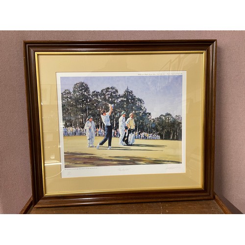 255 - A golfing autograph and photograph display, Ryder Cup 2006, Ian Woosnam, Sam Torrance, Bernhard Lang... 