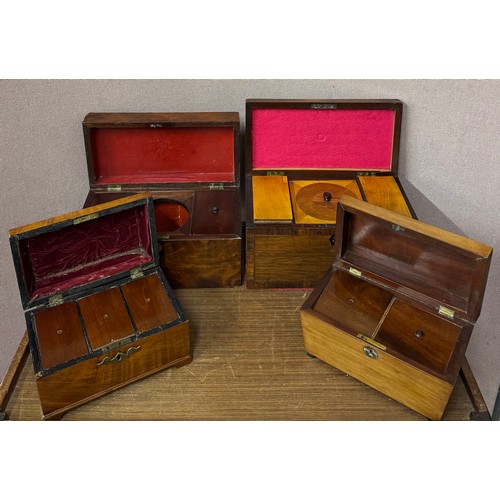 217 - Four assorted 19th Century tea caddies