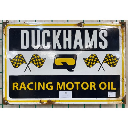 266 - An enamelled metal Duchams Racing Motor Oil sign