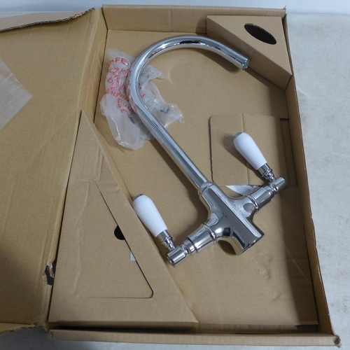 4186 - Fortuna Tap Chrome with White Handles - High/Low Pressure, Original RRP £132.50 + vat * This lot is ... 