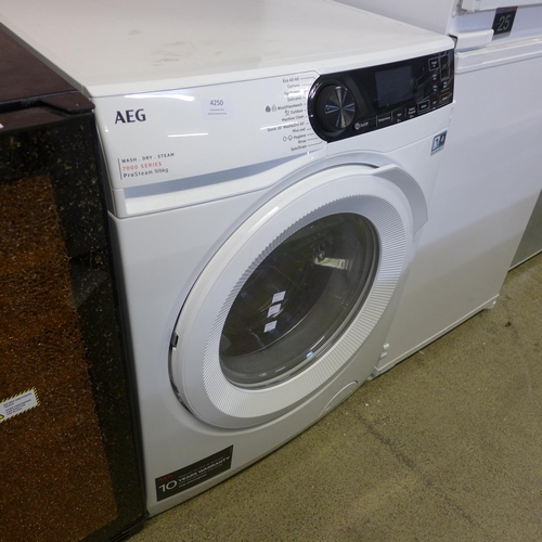 4250 - AEG Washer / Dryer 9Kg    - This lot requires a UK adapter  *This lot is subject to Vat