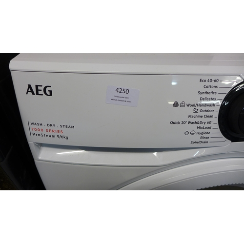 4250 - AEG Washer / Dryer 9Kg    - This lot requires a UK adapter  *This lot is subject to Vat