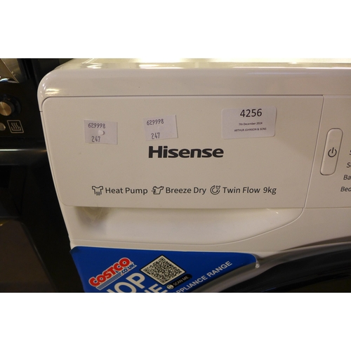 4256 - Hisense 9Kg Heat Pump Condenser White Dryer -Original RRP £408.33 + Vat *This lot is subject to Vat