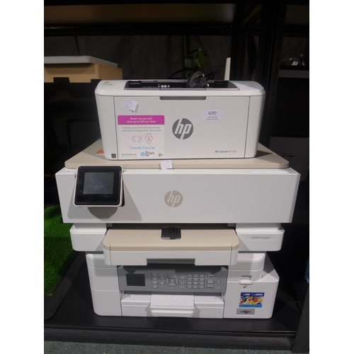 6239 - Two HP printers and a Brother Inkjet Printer (345-382,389,392) *This lot is subject to Vat