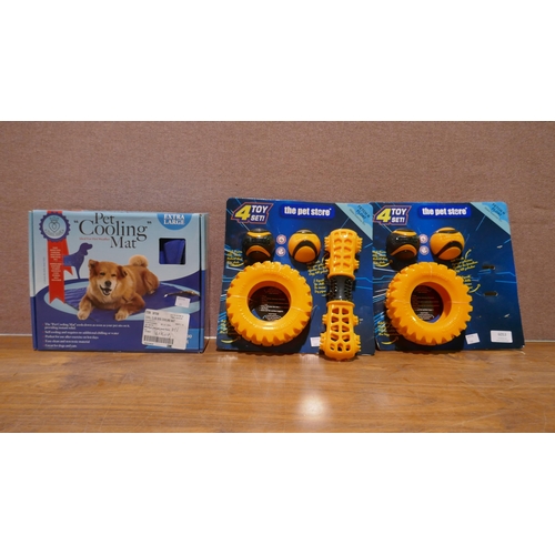 6053 - XL Cool Club Dog Cooling Mat and The Pet Store Dog Toys (348-93,107,108) *This lot is subject to Vat