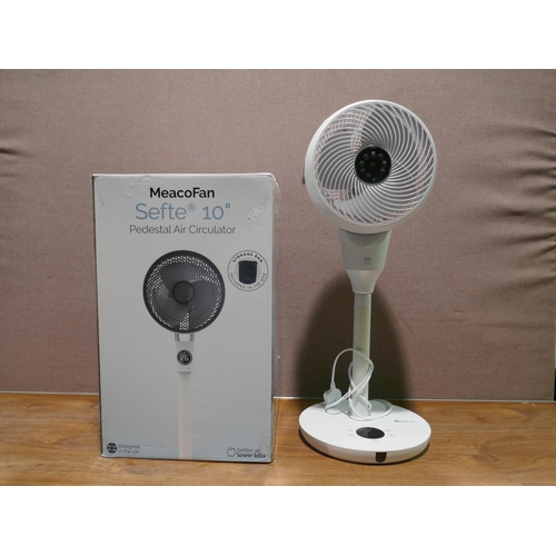 6056 - Two Meaco pedestal fans with a remote (348-91,119) *This lot is subject to Vat