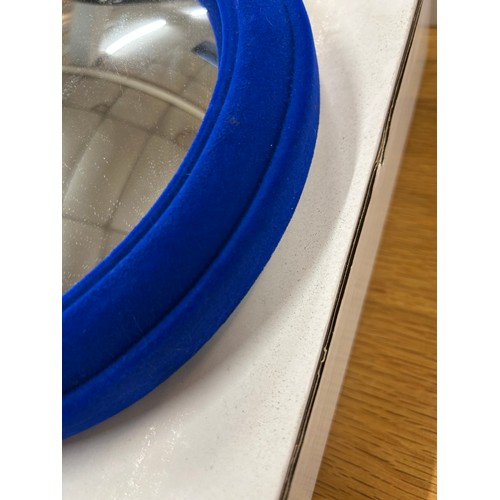 3112 - A set of seven blue graduated convex mirrors