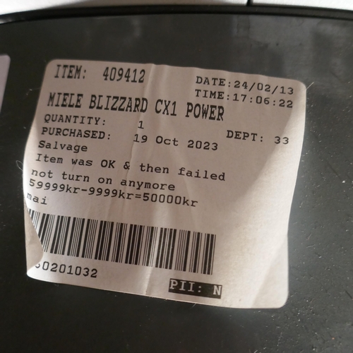 6206 - Miele Blizzard Cx1 Power vacuum cleaner - This lot requires a UK adapter (342-258) *This lot is subj... 