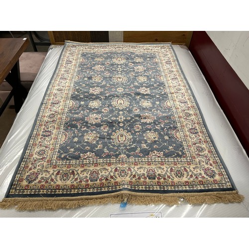 3131 - A duck egg blue ground rug full pile cashmere all over floral design 170x120