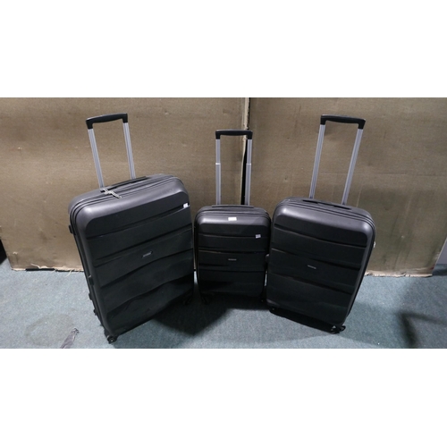 6028 - American Tourister Bon Air 3 piece Black Suitcases - Large/Medium/Carry On, Original RRP £133.33 + V... 