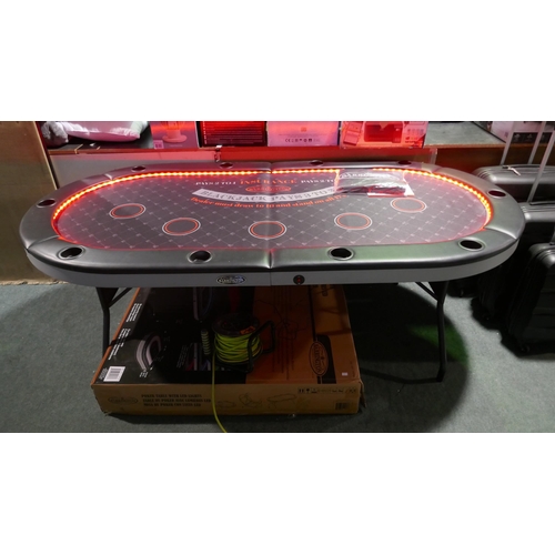 6029 - Barrington 10 Player 3in1 Poker Table With LED Lights and box, Original RRP £199.99 + Vat (348-288) ... 