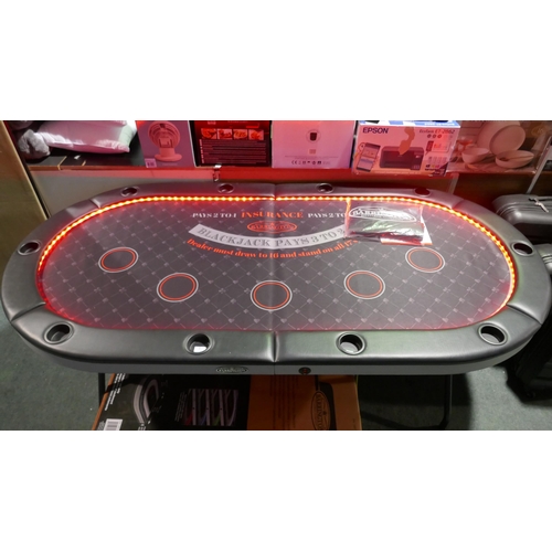 6029 - Barrington 10 Player 3in1 Poker Table With LED Lights and box, Original RRP £199.99 + Vat (348-288) ... 