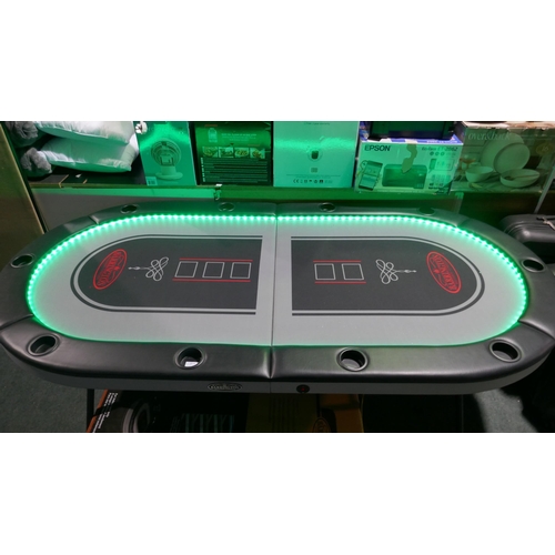 6029 - Barrington 10 Player 3in1 Poker Table With LED Lights and box, Original RRP £199.99 + Vat (348-288) ... 