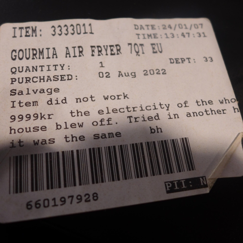 6223 - Gourmia 7Qt Air Fryer - This lot requires a UK adapter (342-113) *This lot is subject to Vat