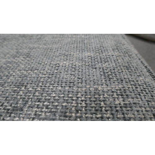 3175 - A dark grey textured weave upholstered ottoman footstool