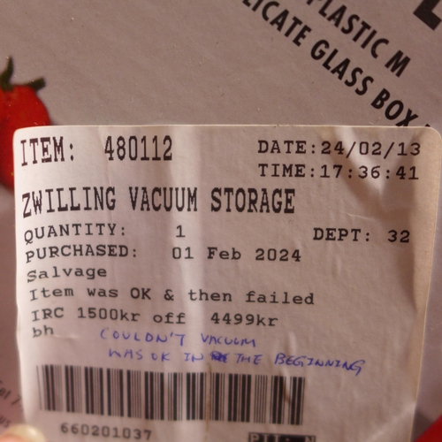 6225 - Zwilling Vacuum Storage   (342-265) *This lot is subject to Vat