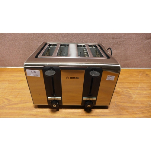 6227 - Bosch 4 Slot Toaster   - This lot requires a UK adapter (342-269) *This lot is subject to Vat