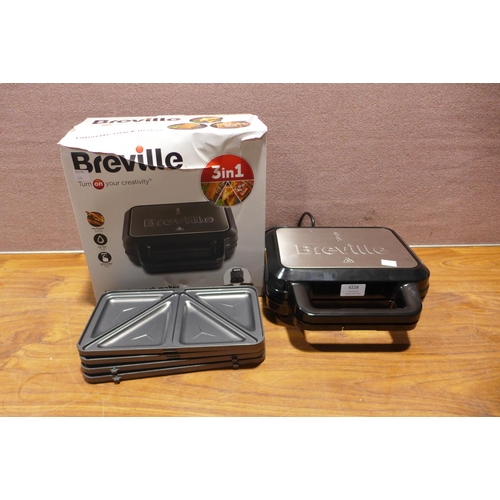 6228 - Breville 3In1 Snack Maker - This lot requires a UK adapter (342-234) *This lot is subject to Vat