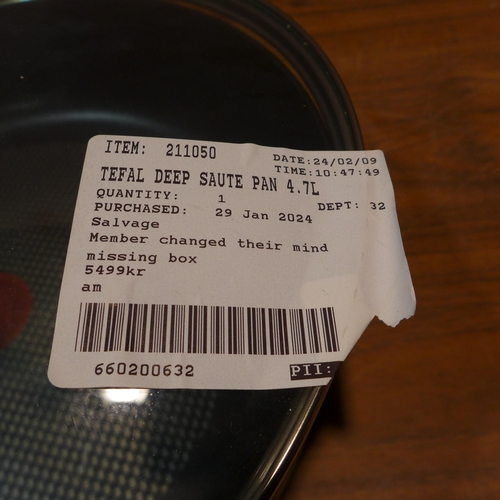 6234 - Tefal Deep Saute Pan 4.7L (342-236) *This lot is subject to Vat