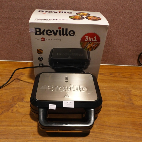 6236 - Breville 3In1 Snack Maker and Delonghi Nespresso Coffee Machine - This lot requires a UK adapter (34... 