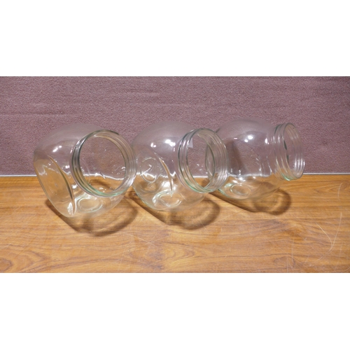 6244 - Mason Tilted Glass Jars (Missing Lids)   (342-274) *This lot is subject to Vat