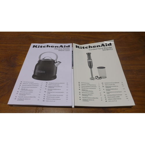 6261 - Kitchenaid Classic Kettle and Kitchenaid Hand Blender - This lot requires a UK adapter (342-440,460)... 