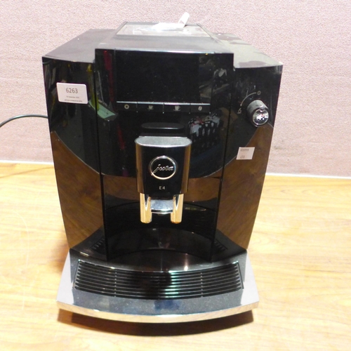 6263 - Jura E4 Coffee Machine    - This lot requires a UK adapter (342-458) *This lot is subject to Vat