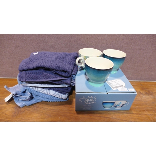 6331 - Willow Organic Towels and K/Craft Footed Mugs   (342-328,492) *This lot is subject to Vat