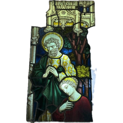 9057 - Eight assorted Ecclesiastical leaded stained glass panels