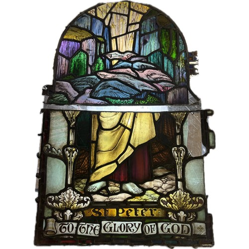 9057 - Eight assorted Ecclesiastical leaded stained glass panels