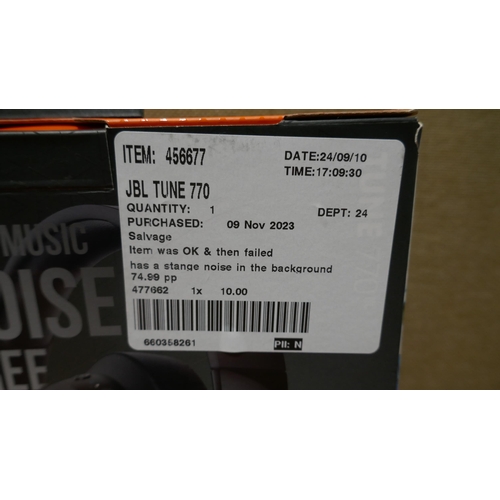 6124 - JBL Tune 770 Black Headphones (348-72) *This lot is subject to Vat