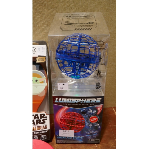 6129 - Disney Wetbrushes, Tangle Teezer and a Hoverstar Lumisphere Flying Orb (348-102,115,324) *This lot i... 