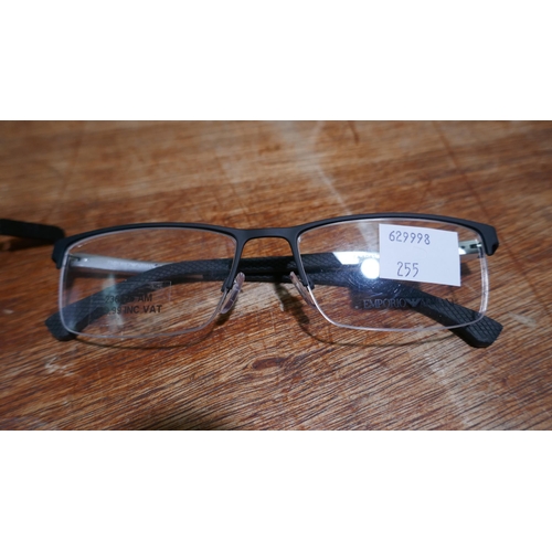 6152 - Emporio Armani Black Metal glasses with case (348-255) *This lot is subject to Vat