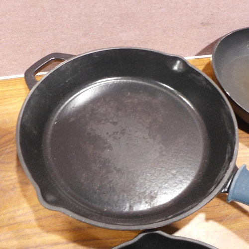 6428 - KitchenAid Frying Pans and Cast Iron Grill & Skillet  (342-316,318is lot is subject to Vat