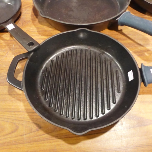 6428 - KitchenAid Frying Pans and Cast Iron Grill & Skillet  (342-316,318is lot is subject to Vat