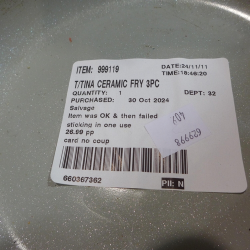 6430 - Tramontina Ceramic Frying Pan set (348-409) *This lot is subject to Vat