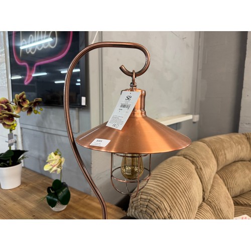 3005 - An Edison bulb hook floor lamp in copper, H 157cms (2133858)   #